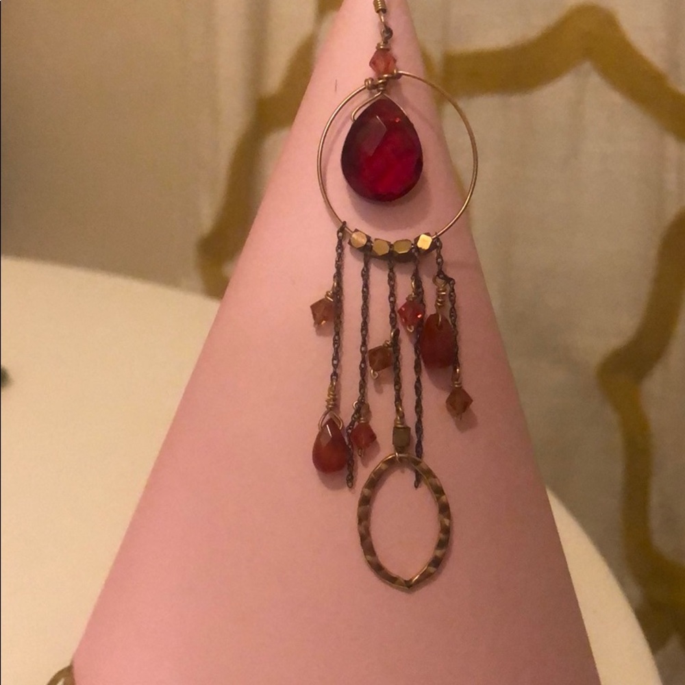 Ruby dangle earrings